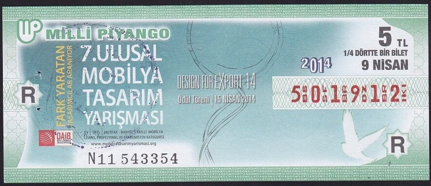 2014 9 Nisan Çeyrek Bilet - R Serisi