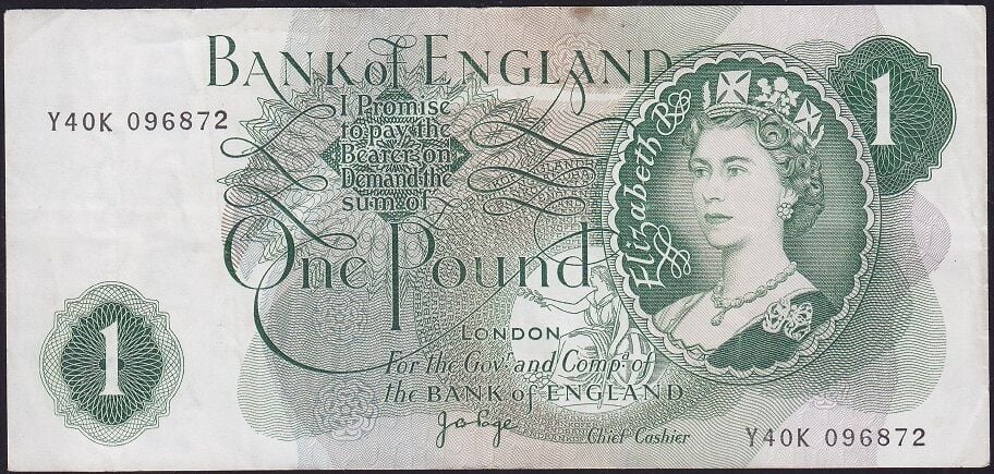 İngiltere 1 Pound 1960 -1977 Çok Temiz+ Pick 374g