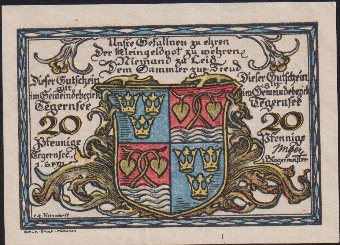 Almanya 20 Pfennig Notgeld 1921 Çilaltı Çil