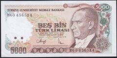 7.Emisyon 4.Tertip 5000 Lira H60 456514 Çilaltı Çil