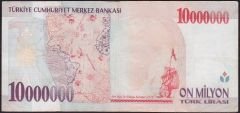 7.Emisyon 10 000 000 Lira B90 243649 Çok Temiz