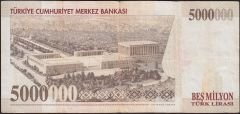 7.Emisyon 5 000 000 Lira H07 539788 Çok Temiz