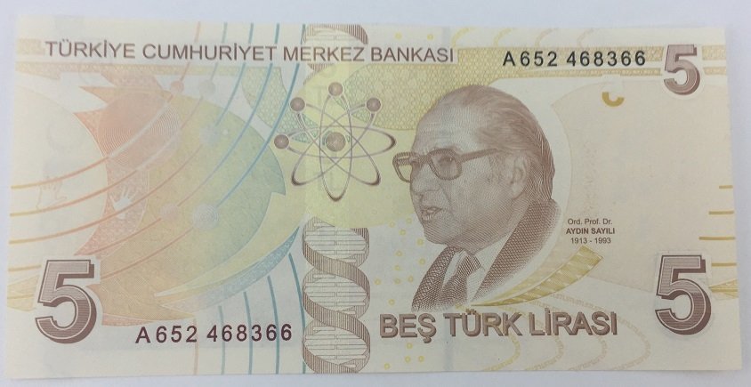 9.EMİSYON 5 LİRA 1.TERTİP A652 468366 ÇİL