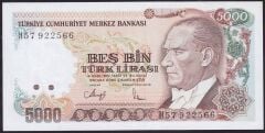 7.Emisyon 4.Tertip 5000 Lira H57 922566 Çil