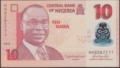 Nijerya 10 Naira 2024 Çil Polimer 7777