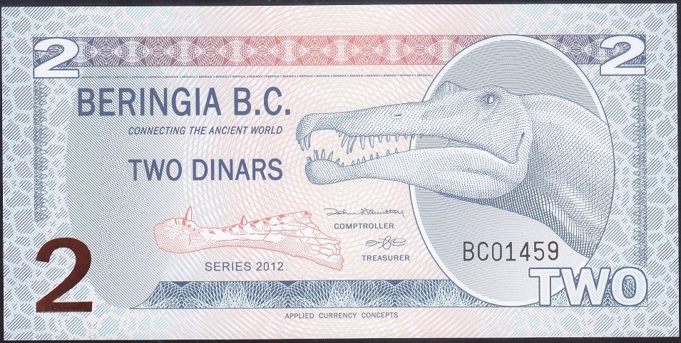 Beringia B.C. 2 Dinar 2012 Çil Fantazi Para