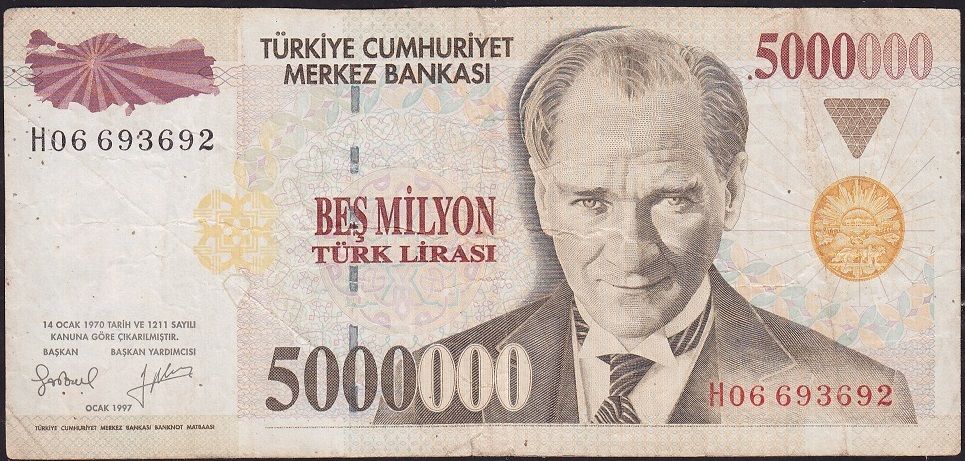 7.Emisyon 5 000 000 Lira H06 693692 Çok Temiz