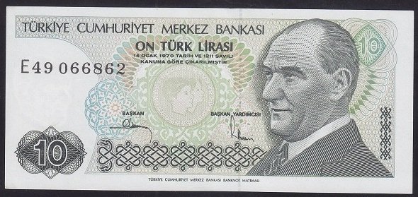 7.EMİSYON 2.TERTİP 10 LİRA E49 066862 ÇİLALTI
