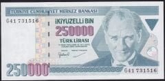 7.Emisyon 3.Tertip 250.000 Lira G41 731516 Çil