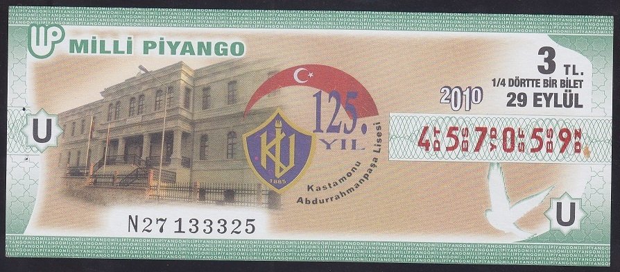 2010 29 EYLÜL ÇEYREK BİLET