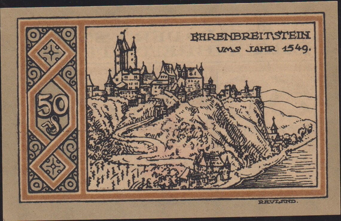 Almanya 50 Pfennig Notgeld 1921 Çil