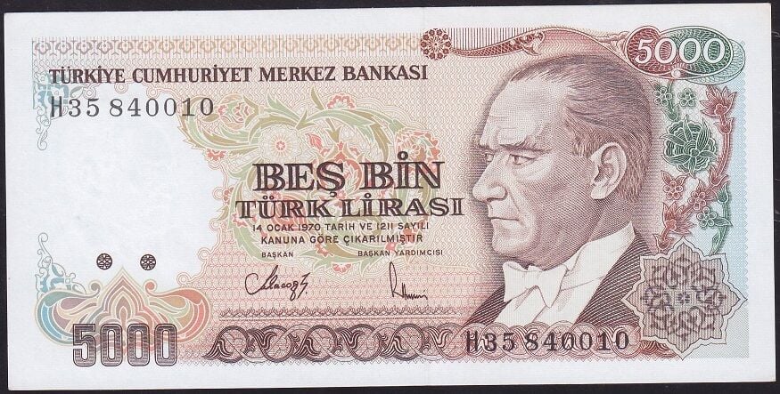 7.Emisyon 4.Tertip 5000 Lira H35 840010 Çil