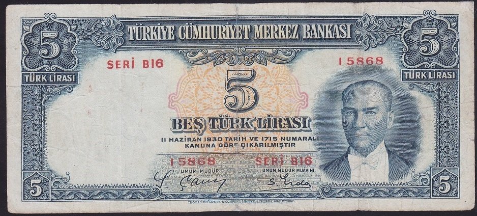 2.EMİSYON 5 LİRA B16 15868 ÇOK TEMİZ (AÇIKLAMAYI OKUYUNUZ) eski para satan yerler