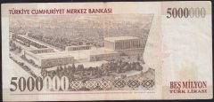 7.Emisyon 5 000 000 Lira H05 619909 Çok Temiz+