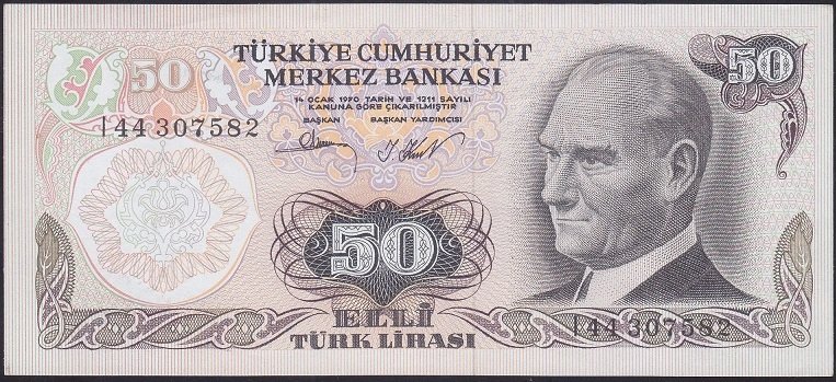 6.EMİSYON 2.TERTİP 50 LİRA I44 307582 ÇİLALTI