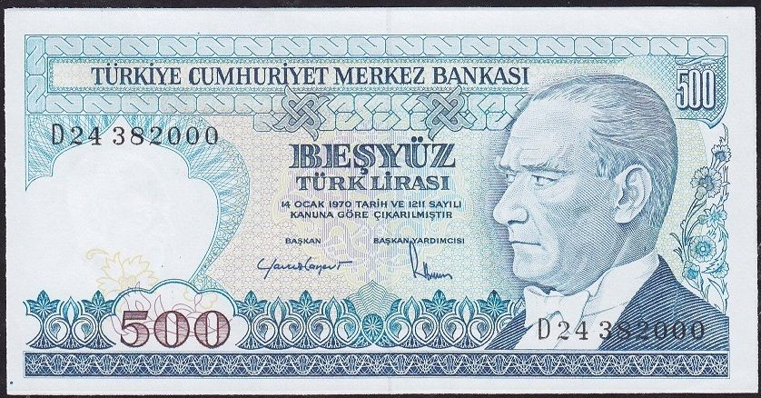 7.Emisyon 2.Tertip 500 Lira D24 382000 Çilaltı Çil