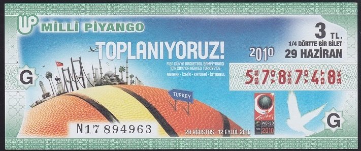 2010 29 HAZİRAN ÇEYREK BİLET G SERİSİ