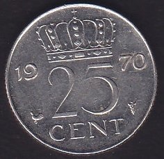 HOLLANDA 25 CENT 1970