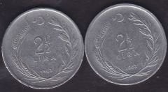 1963 Yılı 2.5 Lira (Ters Düz Takım)