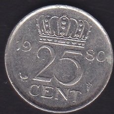 HOLLANDA 25 CENT 1980