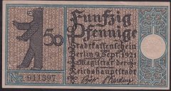 ALMANYA 50 PFENNİNG 1921 ÇİLALTI 10 NUMARA