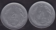 1964 Yılı 2.5 Lira (Ters Düz Takım)