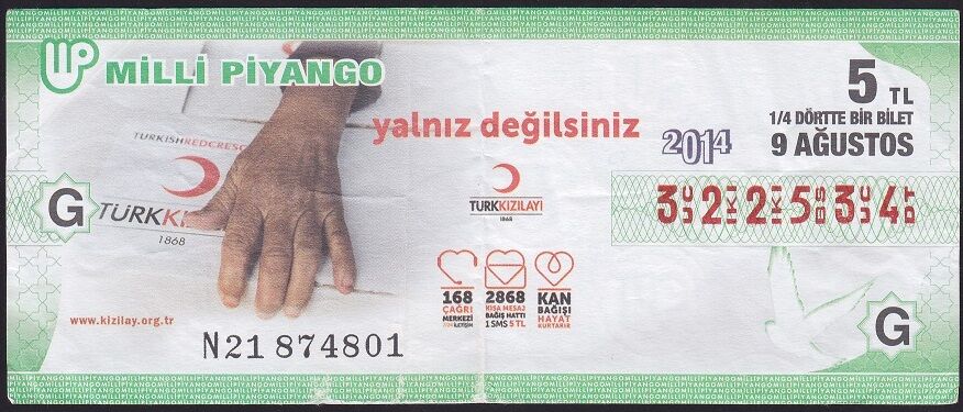 2014 9 Ağustos Çeyrek Bilet - G Serisi