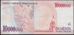 7.Emisyon 10 000 000 Lira B80 282327 Çok Temiz