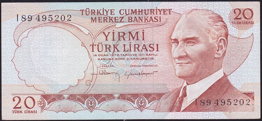 6.Emisyon 4.Tertip 20 Lira I89 495202 Çilaltı Çil