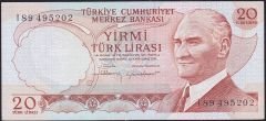 6.Emisyon 4.Tertip 20 Lira I89 495202 Çilaltı Çil