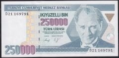 7.Emisyon 1.Tertip 250000 Lira D21 169791 Çilaltı Çil