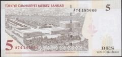 8.Emisyon 5 YTL A74 185666 Çil