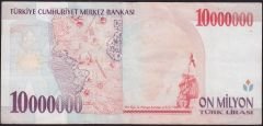 7.Emisyon 10 000 000 Lira B76 194089 Çok Temiz+