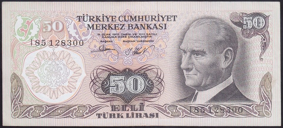 6.EMİSYON 2.TERTİP 50 LİRA I85 128300 ÇÇT ÇİLALTI