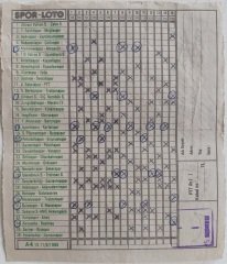 Spor Loto Kuponu 1988