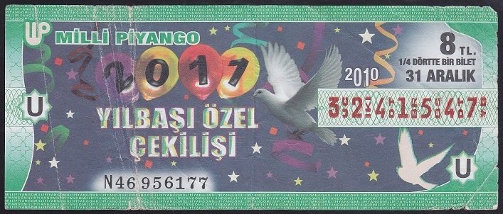 2010 31 ARALIK ÇEYREK BİLET U SERİSİ