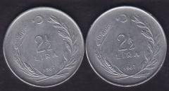 1967 Yılı 2.5 Lira (Ters Düz Takım)