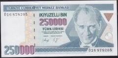 7.Emisyon 1.Tertip 250.000 Lira D16 878205 Çil