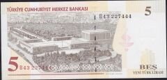 8.Emisyon 5 YTL B43 227444 Çil