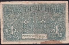 Romanya 1 Leu 1917 Çok Temiz Pick 3 - Alman İşgali