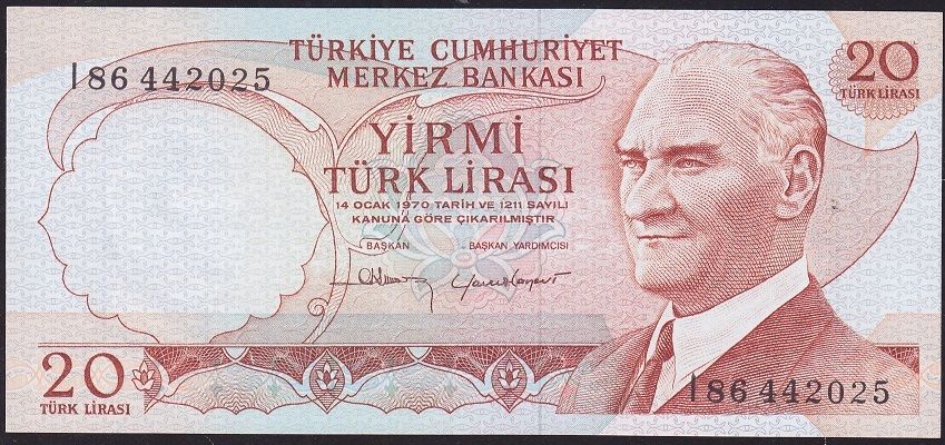 6.Emisyon 4.Tertip 20 Lira I86 442025 Çil