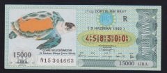 1992 9 HAZİRAN ÇEYREK BİLET ÇEVRE GÜNÜ CARETTA