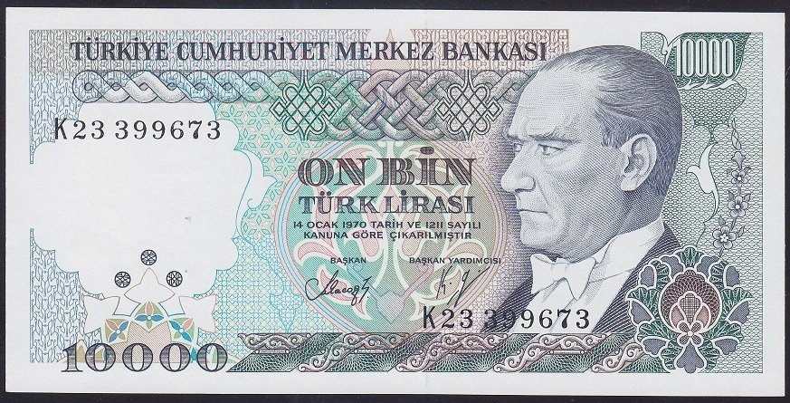 7.EMİSYON 4.TERTİP 10000 LİRA K23 399673 ÇİL