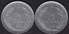 1970 Yılı 2.5 Lira (Ters Düz Takım)