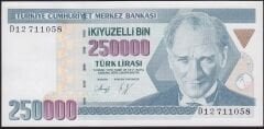 7.Emisyon 1.Tertip 250.000 Lira D12 711058 Çil