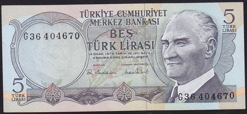 6.Emisyon 2.Tertip 5 Lira G36 404670 Çilaltı Çil