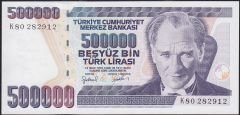 7.Emisyon 4.Tertip 500000 Lira K80 282912 Çil