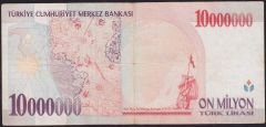7.Emisyon 10 000 000 Lira B72 563586 Çok Temiz