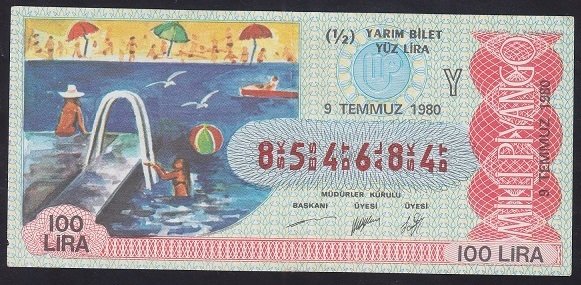 1980 9 TEMMUZ YARIM BİLET - Y SERİSİ
