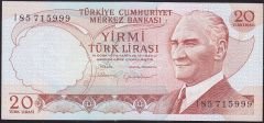 6.Emisyon 4.Tertip 20 Lira I85 715999 Çilaltı